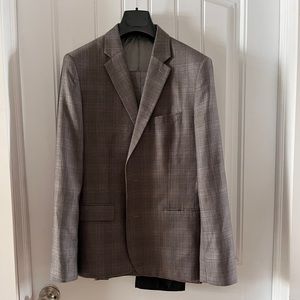 RW&Co. Suit 38 Regular Jacket 32/32 Pants Grey Plaid